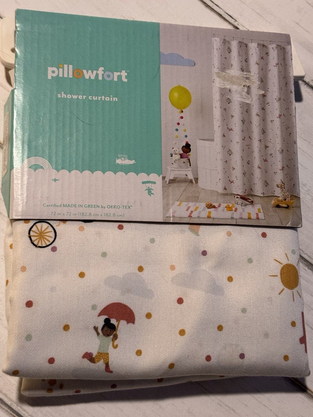 72"x72" Pillowfort Polka Dot Pattern Colorful Playful Children's Shower Curtain